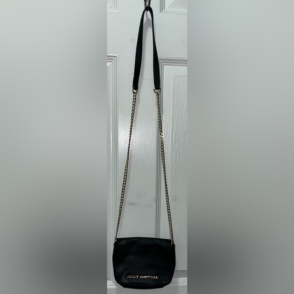 Juicy Couture Handbags - Juicy Couture Black Hatched Leather Bag Purse with Gold Chain Cross Body